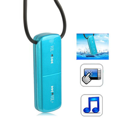 2GB Waterproof IPX7 Touch Button MP3 Player (Baby Blue) - Click Image to Close